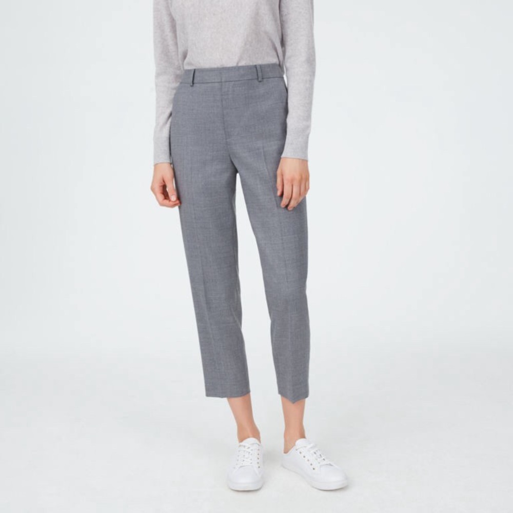 Club Monaco Betia Wool High Rise Pants, Grey Sz 2